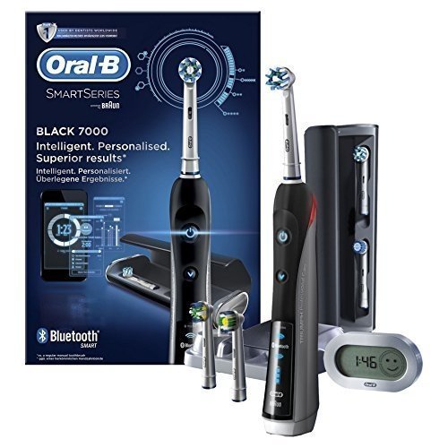 Oral-B SmartSeries 7000 elektrische Zahnbürste, mit Timer und fünf Aufsteckbürsten, schwarz
