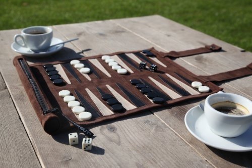 Original Reisebackgammon Echtleder