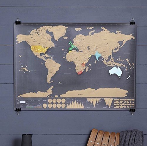 Osup Weltkarte zum Rubbeln XXL Geschenkidden | Rubbelweltkarte - Landkarte zum Freirubbeln - scratch