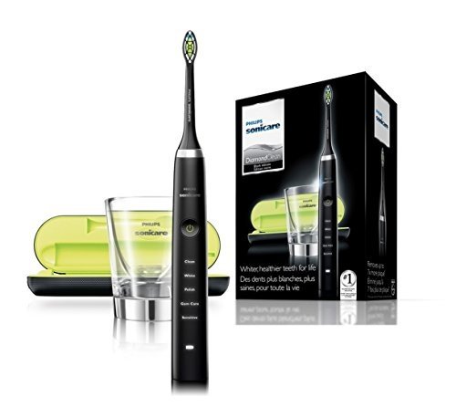 Philips Sonicare DiamondClean Elektrische Zahnbürste mit Schalltechnologie HX9352/04, mit Ladeglas 