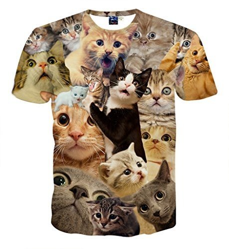 Pizoff T Shirt mit Katzen