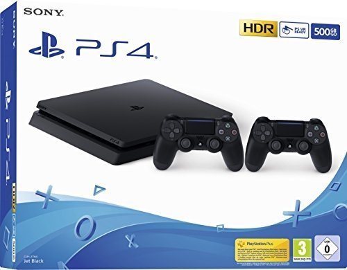 PlayStation 4 Konsole (500GB, schwarz, E-Chassis) inkl. 2. DualShock Controller