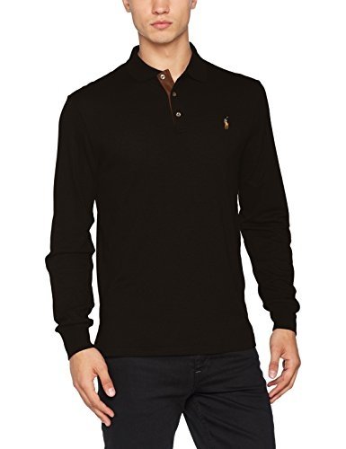 Polo Ralph Lauren Herren Poloshirt Long Sleeve-Knit, Schwarz (Polo Black 1018), Large