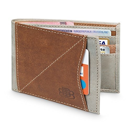 Portemonnaie Herren Leder I Minimalistische Geldbörse mit RFID & NFC Schutz für mindestens 7 Karte