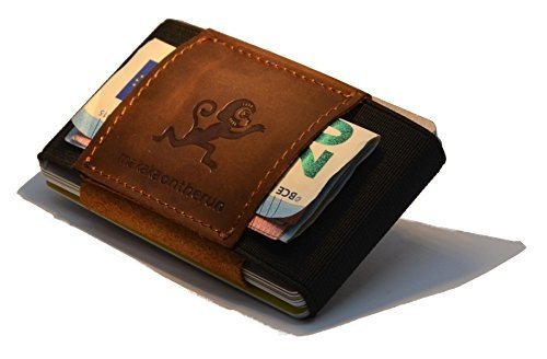 Premium Slim Wallet & Kartenetui mit Geldklammer (4 - 12 Karten) - Crazy Horse Rindsleder – Mini P