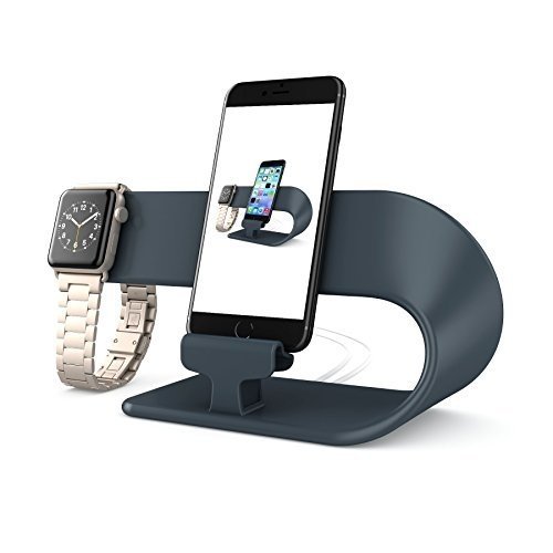 PUGO TOP Apple Watch Stand, Ladestander,iWatch Stand,Apple Watch,iPhone,iPad Dock Station(Schwarz)