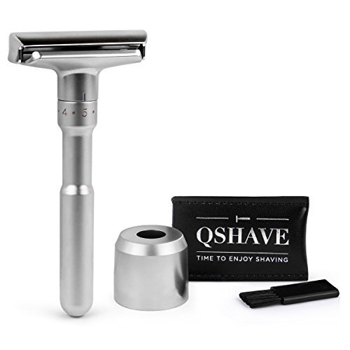 QSHAVE Klassischer Sicherheitsrasierer (1 Rasierer + Rasier-Stand)