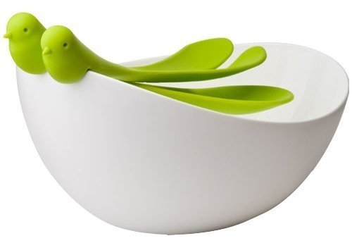 Qualy Salatschüssel Salatbesteck Sparrow