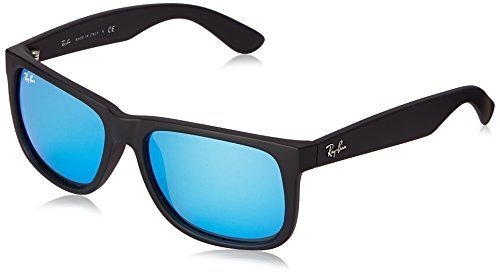 Ray-Ban 0RB4165 Justin Classic Sonnenbrille Large (Herstellergröße: 55), Schwarz (Gestell: Schwarz