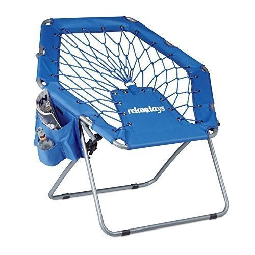 Relaxdays Bungee Stuhl WEBSTER, elastisch, Faltbar, bis 100 kg, Seitentasche, Outdoor Gartenstuhl, K