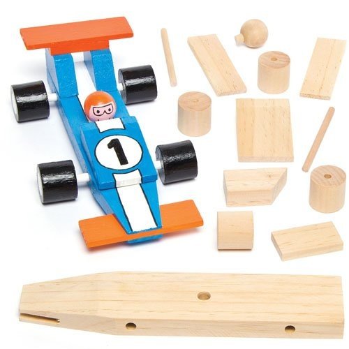 Rennwagen-Bastelsets aus Holz für Kinder Zum Basteln und Dekorieren als Geschenk Zum Vatertag (2 St