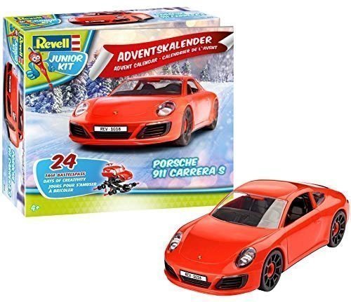 Revell Junior Kit Adventskalender Porsche 911 Carrera S - 24 Tage cooler Bastelspaß, der Bausatz mi