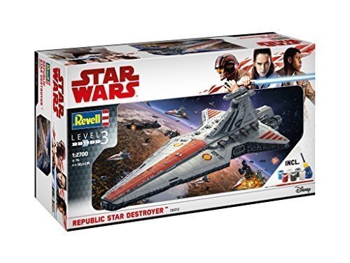 Revell Modellbausatz Wars 1:2700 - Republic Star Destroyer, Level 3, Orginalgetreue Nachbildung mit 