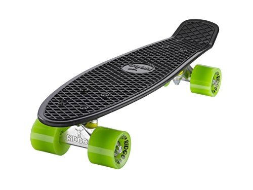 Ridge Skateboard Mini Cruiser, schwarz-grün, 22 Zoll