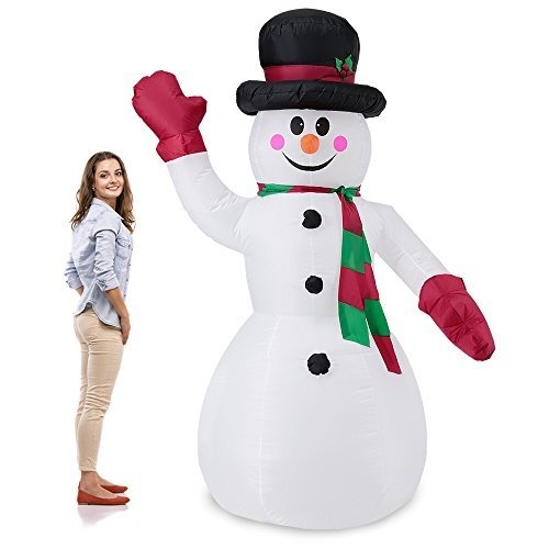 Riesiger Schneemann 240cm LED Beleuchtet Weihnachten Deko Lebensgroß Aufblasbar