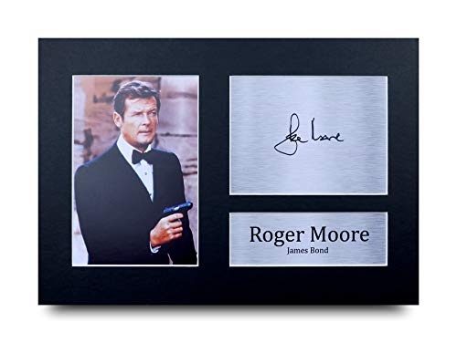 Roger Moore A4 Autogramm