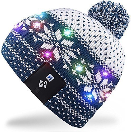 Rotibox LED String Leuchten Beanie Hut Strickmütze mit Kupferdraht Bunte Lichter 4 Füße 18 LEDs f