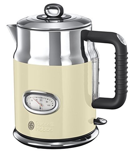 Russell Hobbs 21672-70 Wasserkocher Retro Vintage Cream, 2400 Watt, 1.7l, Retro Wassertemperaturanze