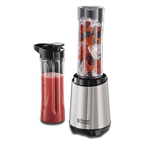 Russell Hobbs Standmixer/Smoothie Maker Mix & Go Steel, inkl. 2 Trinkflaschen, 600ml, 300 Watt, Edel