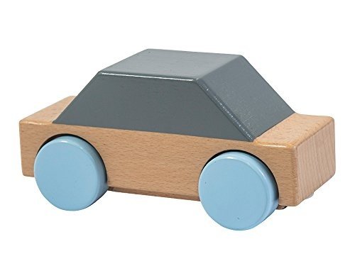 Sebra Holz-Auto in Grau / Blau Holzfahrzeug für Babys (ab 6 Monate)
