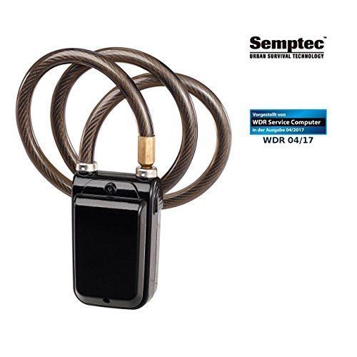 Semptec Urban Survival Technology Fahrradschloss: App-gesteuertes Kabelschloss, Bluetooth, Alarm fü