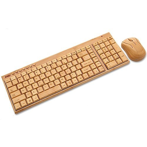 Sengu Bambus Wireless Tastatur und Maus