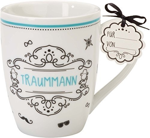 Sheepworld Lieblingstasse "Traummann", Porzellan, mit Geschenkanhänger