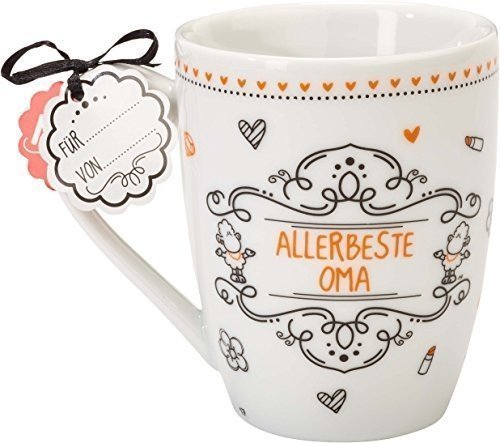 Sheepworld Lieblingstasse "Allerbeste Oma", Porzellan, mit Geschenkanhänger