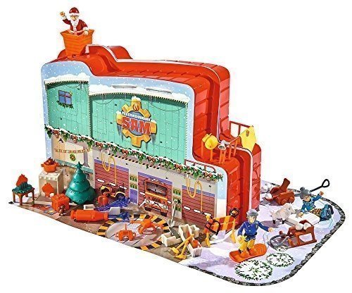 Simba 109258283 - Feuerwehrmann Sam Adventskalender zum Aufklappen 40x26cm