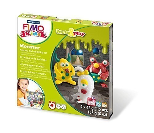 Staedtler Fimo kids form&play Set Monster (superweiche, ofenhärtende Knete, kinderleichte Anleitung