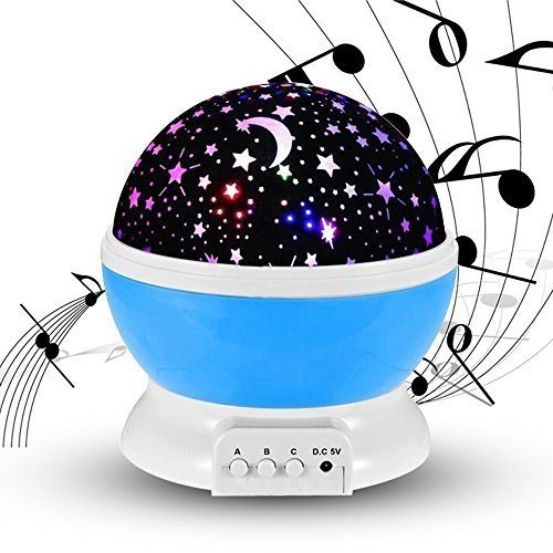 Stern-Nachtlicht-Projektor mit Musik, USB aufladbare Carryme 4 Modi Kinder Babys Kinderspielzeug Cos