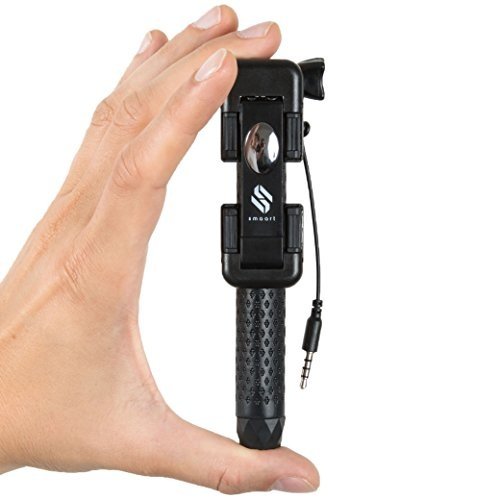 Superkleiner Selfie Stick für Handys & GoPro mit Kabelsteuerung für AUX (ohne Bluetooth, batteriel
