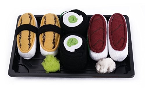 Sushi Socken 3 Paar Tamago-Omelett, Maki-Sushi mit Gurke, Thunfisch EU 36 - 40, 41 - 46 in Europa he