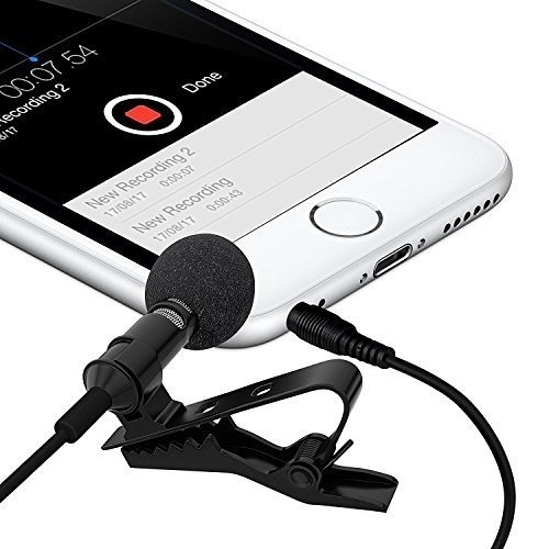 SYFIELD Lavalier Mikrofon für Smartphone, Omnidirectional Kondensator-Mikrofon für iPhone & Androi