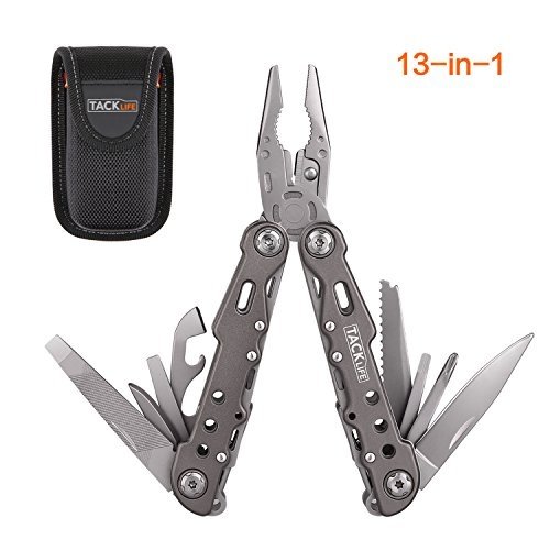 Tacklife MPY07 Multitool,13-in-1Multifunktions-Edelstahl-Zangen mit Dosenöffner, Schraubendreher, S