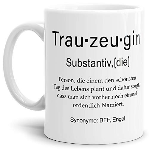 Tasse mit Definition Trauzeugin