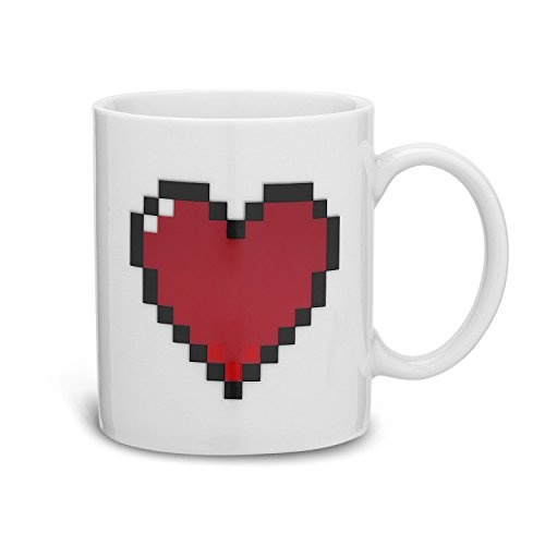 Tasse mit Thermoeffekt Pixel Herz