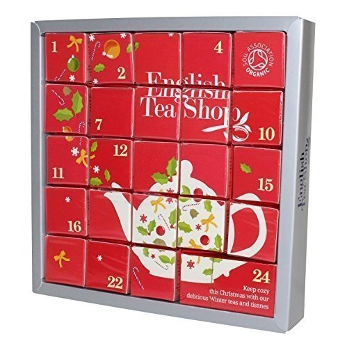 Tee Adventskalender "Pink Christmas", 24 einzelne Boxen mit würzigen BIO-Tees in hochwertigen Pyram