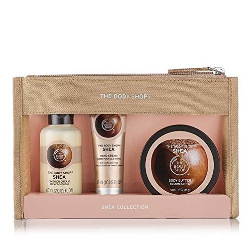 The Body Shop festliche Schönheitsbeutel Geschenk-Set-Arganöl-Shea-Kokos-Mango-Erdbeere (Shea)