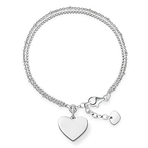 Thomas Sabo Damen-Armband Love Bridge Herz 925 Sterling Silber Länge von 16 bis 19.5 cm LBA0102-001