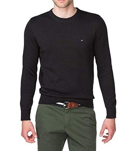 Tommy Hilfiger Pacific Herren Pullover Schwarz Premium Baumwolle C-Neck