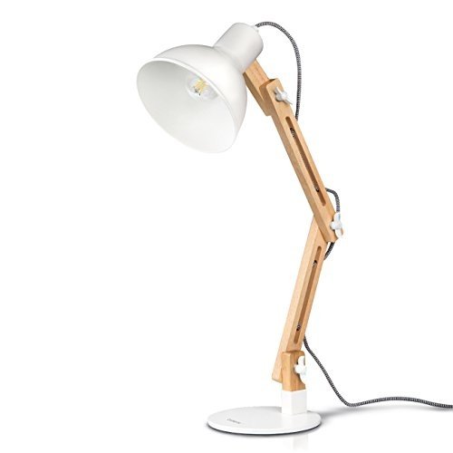 Tomons LED Leselampe im klassichen Holz-Design, Schreibtischlampe, Tischleuchte, verstellbare Schrei