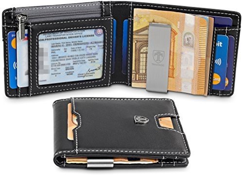 TRAVANDO Geldbörse mit Geldklammer DUBAI klein Geldbeutel Slim Wallet Männer Münzfach RFID Portem