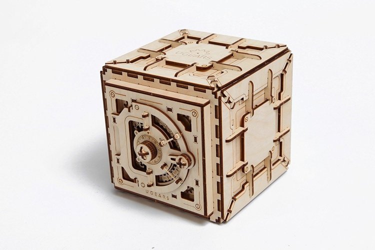 Ugears  Safe Tresor, 3D-Holzbausatz ohne Klebstoff