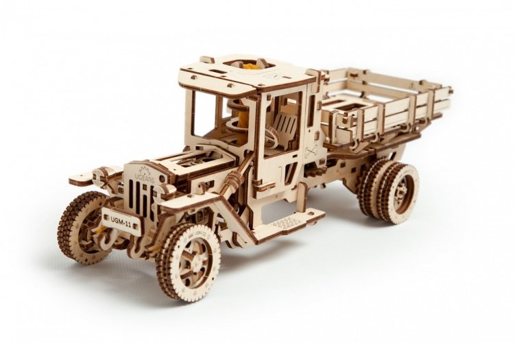 Ugears 70015 - Truck UGM 11 Lastwagen, 3D-Holzbausatz ohne Klebstoff