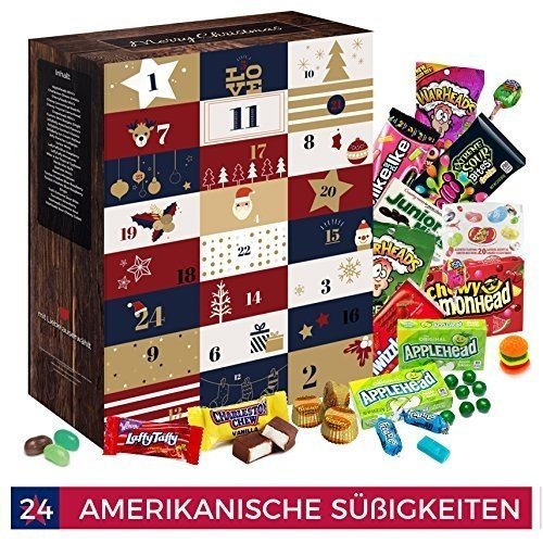 USA Süßigkeiten Adventskalender I Weihnachtskalender American Candy mit 24 ausgefallenen amerikani