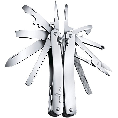 Victorinox Multifunktionswerkzeug Swiss Tool Spirit X (26 Funktionen, Etui, Festellklinge) silber