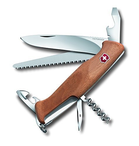 Victorinox Taschenmesser Ranger Wood 55 (10 Funktionen, Grosse Feststellklinge, Holzsäge) holz B1