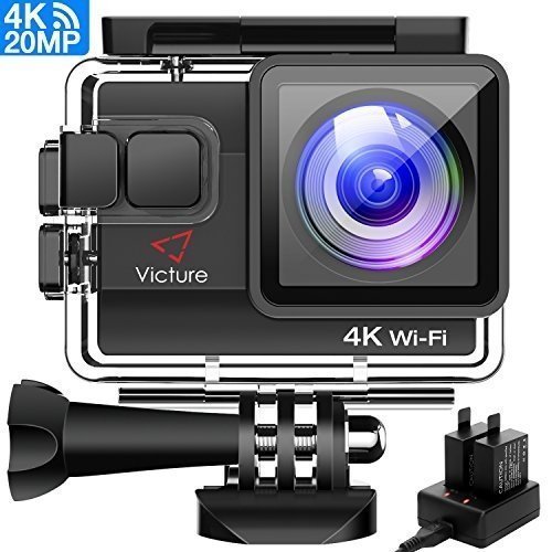 Victure Actioncam 4K WIFI 170° Weitwinkel Aktionkameras Wasserdicht 40M Unterwasserkamera 20MP Ultr