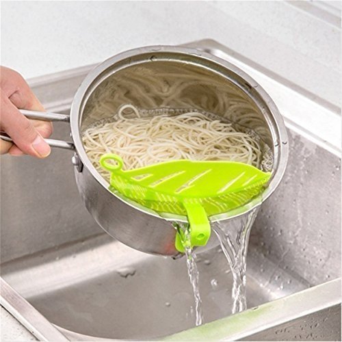 VWH Durable Reis waschen Sieve Bohnen Erbsen Reinigung Gadget Küche Clips Werkzeuge (grün)